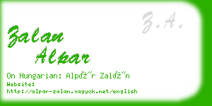 zalan alpar business card